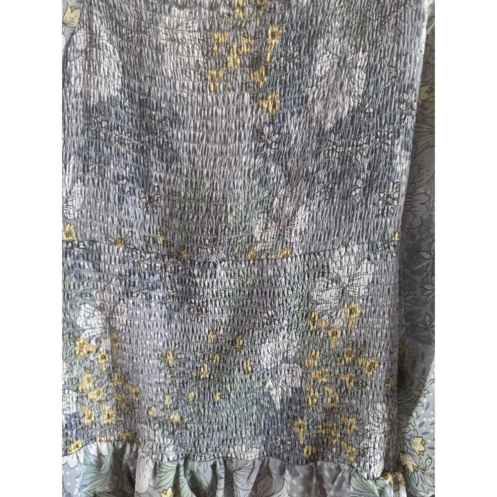 Astr The Label Marietta Blue Floral Tiered Ruffle Mini Dress Smocked Size Large - Picture 10 of 14